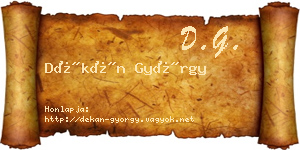 Dékán György névjegykártya