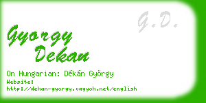 gyorgy dekan business card