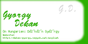 gyorgy dekan business card